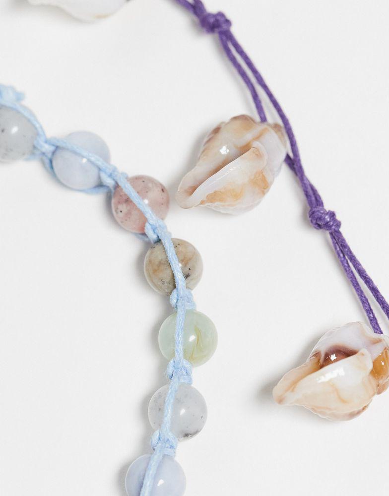 Reclaimed Vintage Reclaimed Vintage unisex anklet pack with shells