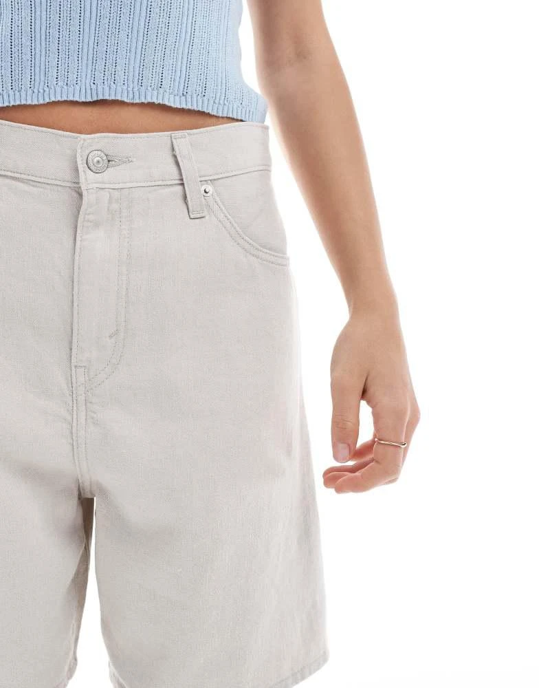 Levi
s Levi
s high waisted linen blend baggy denim shorts in off white 5
