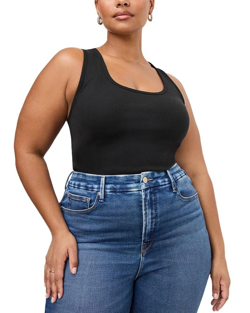 Good American Soft Tech Good Leg Cropped Bootcut Jeans in Indigo818 9