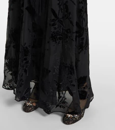Zimmermann Burnout Sheath floral velvet maxi dress 6