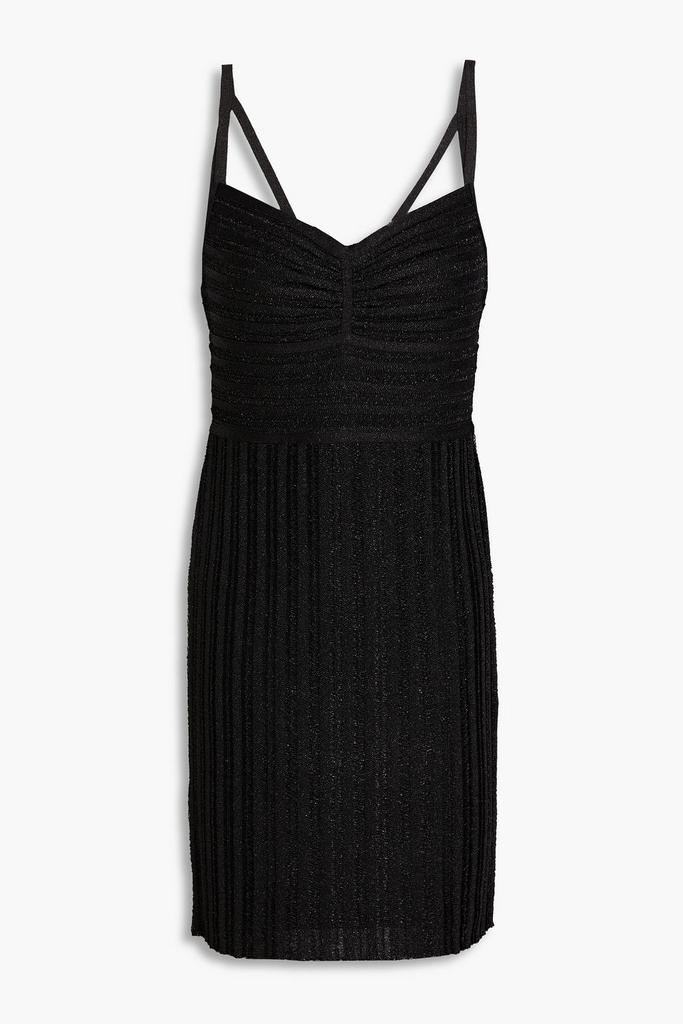 Herve Leger Metallic ribbed-knit mini dress