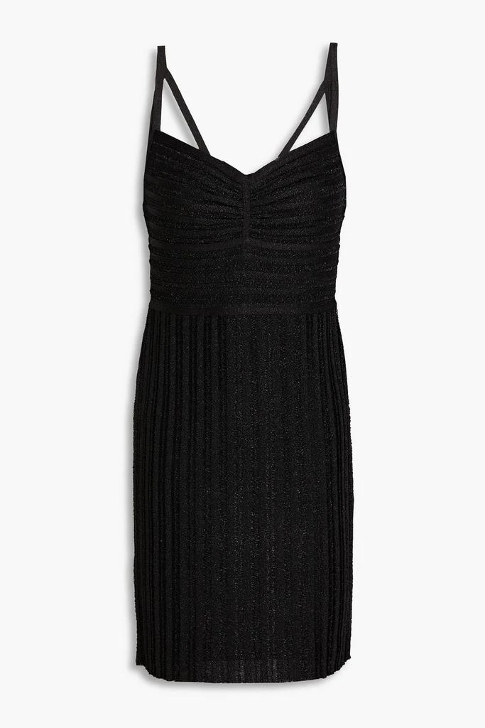 Herve Leger Metallic ribbed-knit mini dress 1