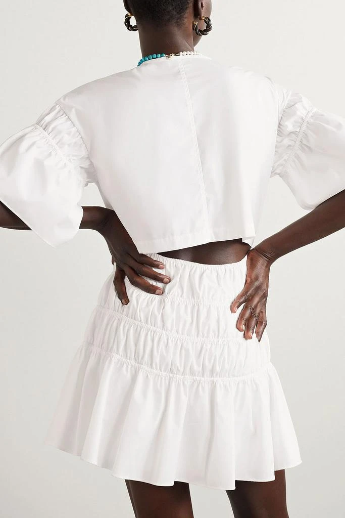 Jason Wu Cutout ruched cotton-blend poplin mini dress 3