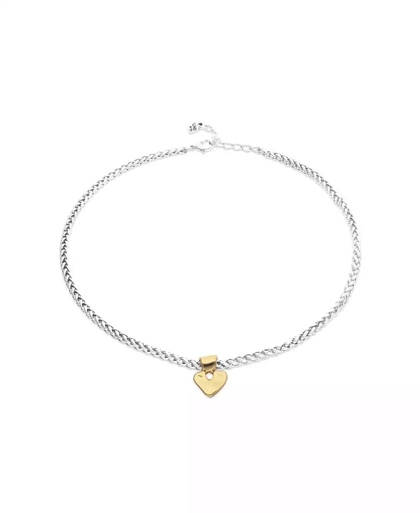 UNOde50 Sterling Silver Plated Ball Necklace with 18K Gold Heart Detail 2