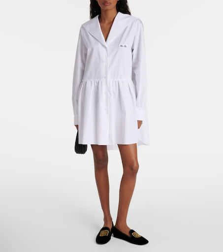 Miu Miu Gathered cotton poplin shirt dress 2