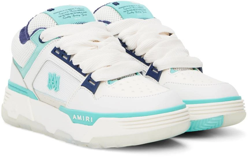 AMIRI White & Blue MA-1 Sneakers 4