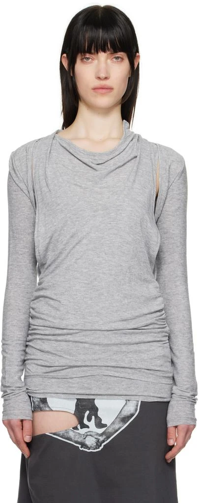 OPEN YY Gray Convertible Bolero T-shirt 1