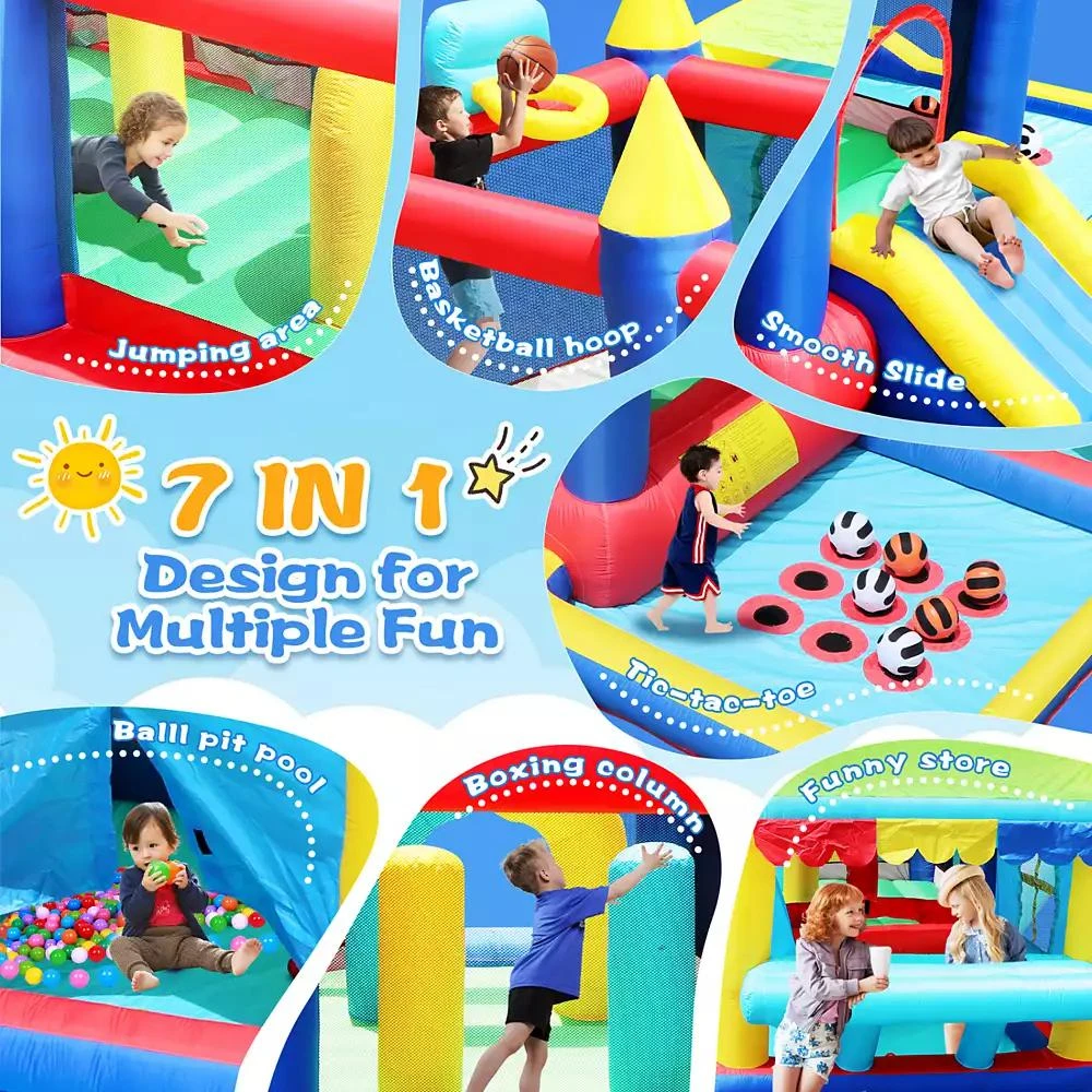 Streamdale Furniture 7-in-1 Inflatable Bouncy House with Ball Pit 2