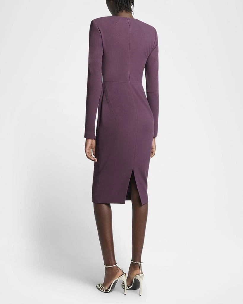 Victoria Beckham Strong-Shoulder Long-Sleeve Midi T-Shirt Dress 3