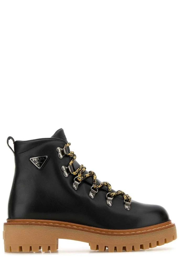 Prada Prada Triangle-Logo Lace-Up Ankle Boots 1