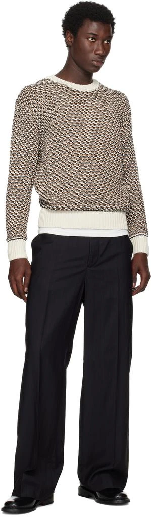 Hugo Boss Beige Cotton Rich Knitted Structure Sweater 4
