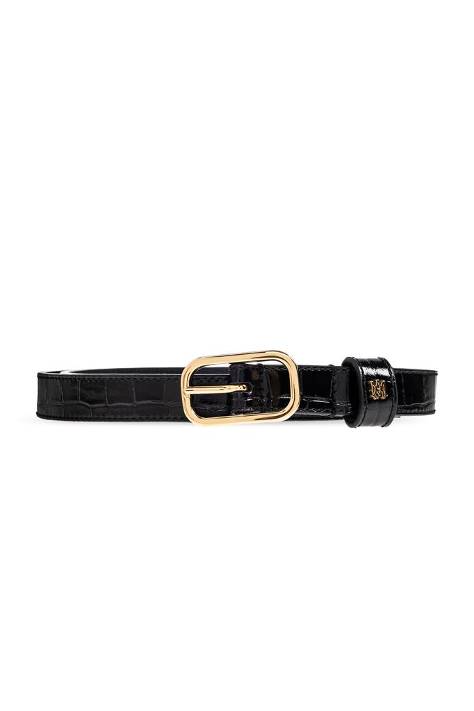 小物 amiri belt US UK AMIRI Core Logo Buckle Belt Black/Black/Gold-tone Men's - US