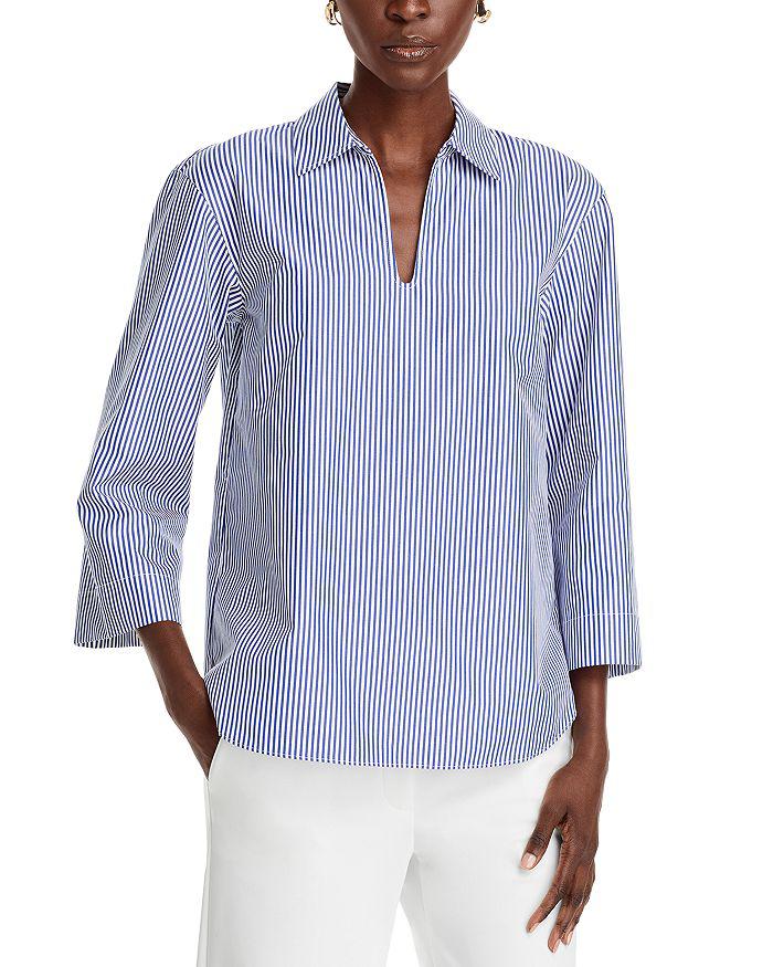 Lafayette 148 New York Bracelet Sleeve Popover Shirt