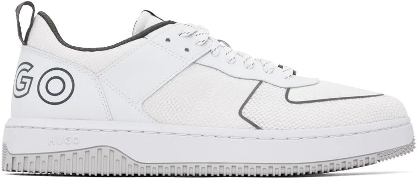Hugo Boss Off-White Mixed-Material Sneakers 1