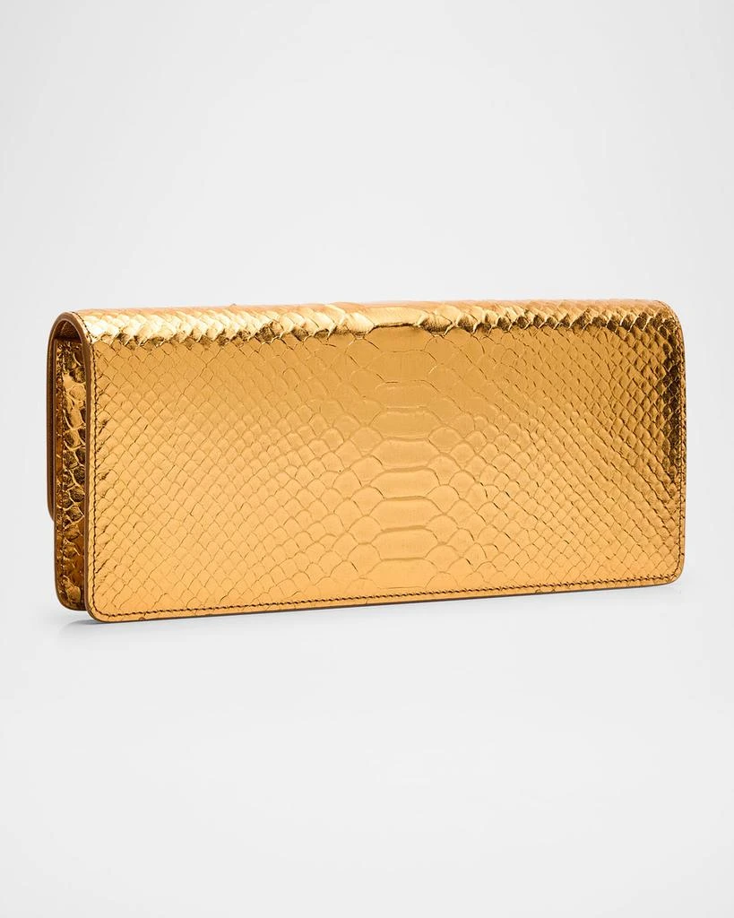 Tom Ford Wallis Metallic Python-Embossed Leather Clutch Bag 4