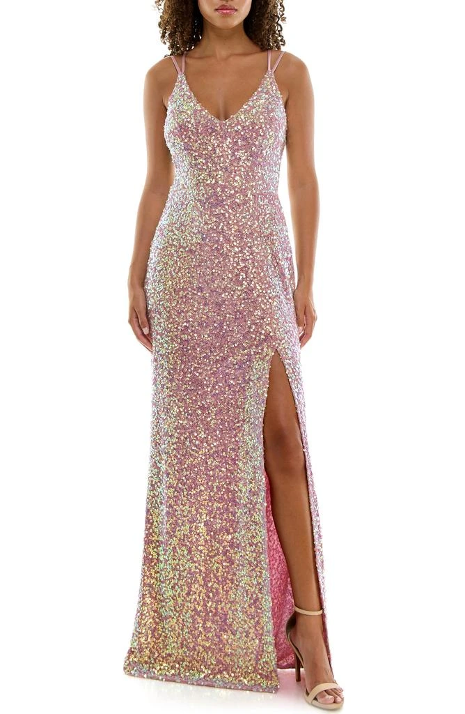 white and silver dress Silver Long Dress M main image 1
