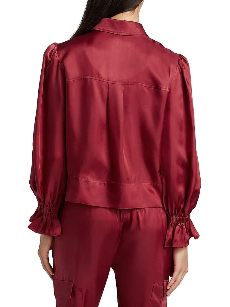 Cinq à Sept Holly Satin Puff-Sleeve Jacket 5