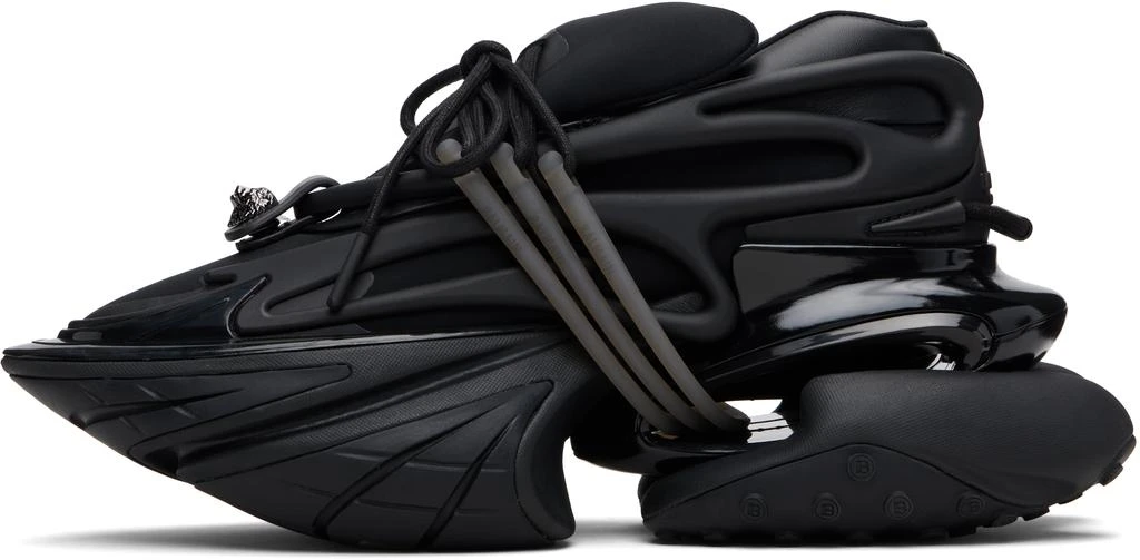 Balmain Black Leather Unicorn Low-Top Sneakers 3