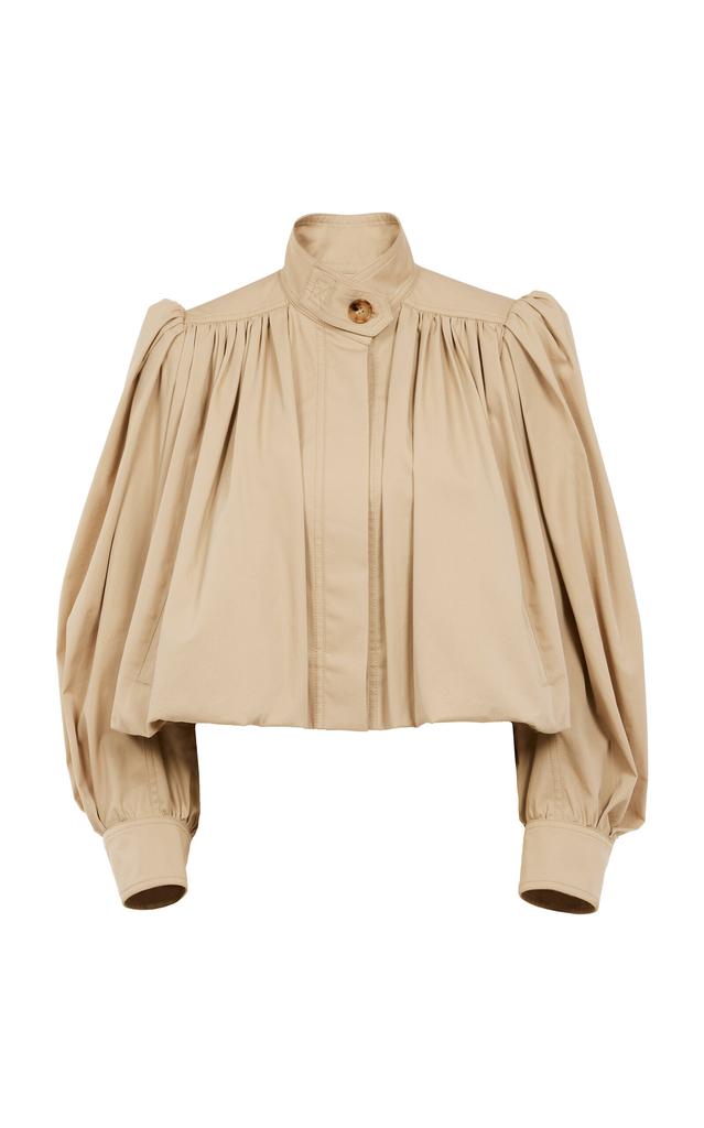 Chloé Cropped beige cotton gabardine jacket - Jackets