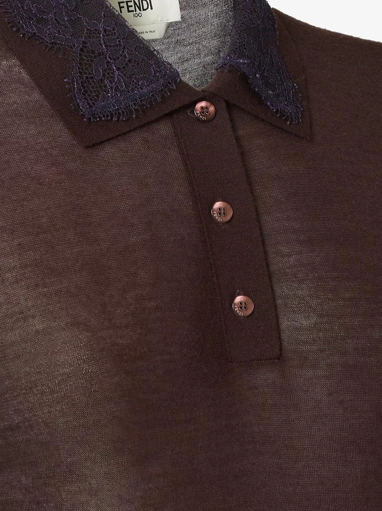 Fendi Lingerie cashmere and silk polo shirt 3