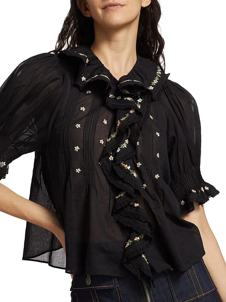 DÔEN Hettie Floral Pin-Tucked Cotton Top 6