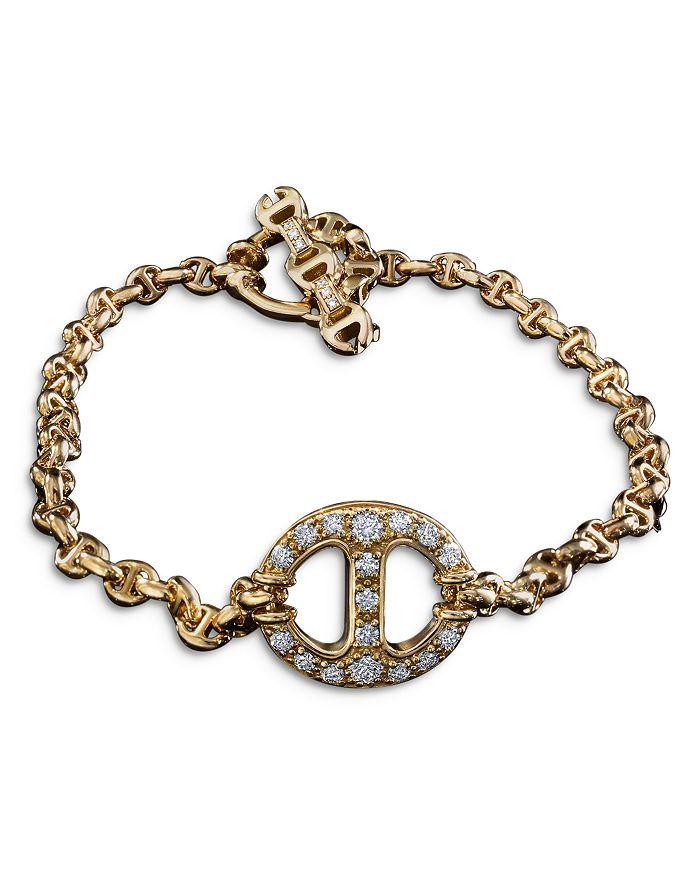 Hoorsenbuhs 18K Yellow Gold Micro Chain Bracelet with Diamonds, 0.40 ct. t.w.