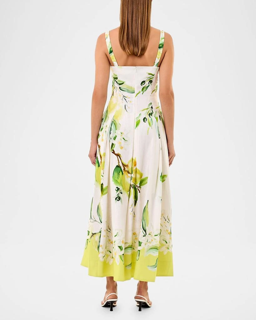 NICHOLAS Alexandra Pleated Floral-Print Maxi Dress 3