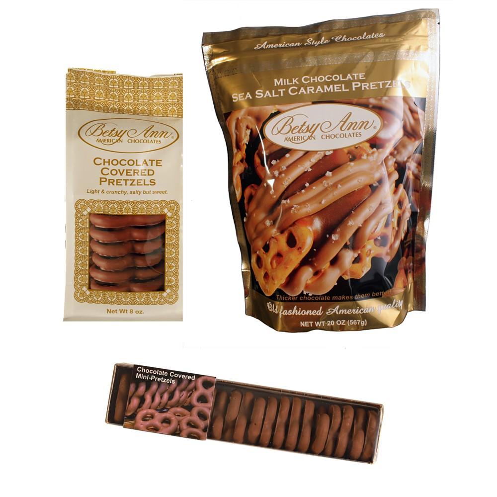 Betsy Ann Chocolates Betsy Ann Pretzel Assortment Tower Set, 3 Pieces