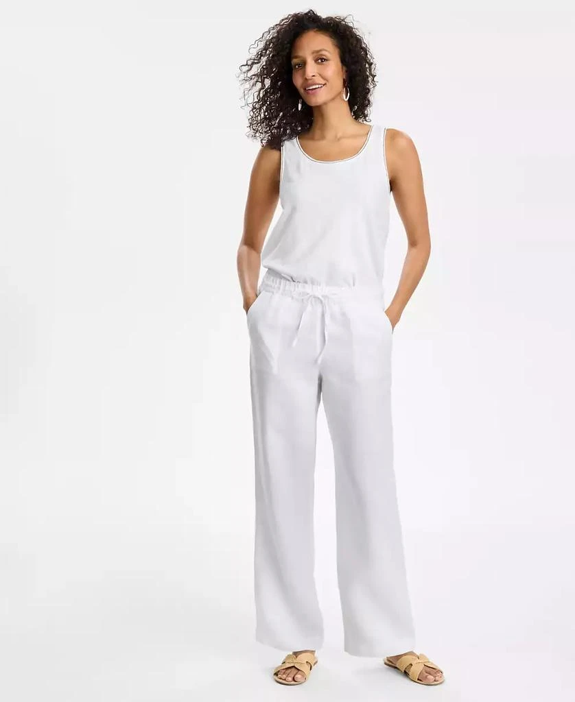 Charter Club Women's 100% Linen Drawstring Pants, Created for Macy's 1