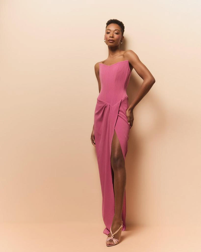 Alex Perry Strapless Corset Asymmetric Crepe Gown 5
