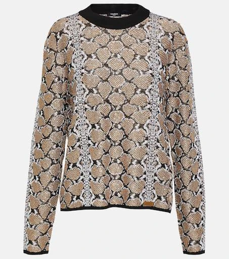 Balmain Snake-effect jacquard sweater 1