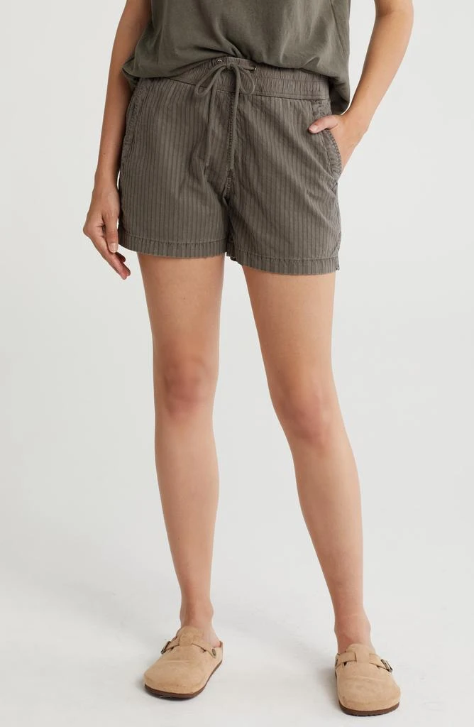 James Perse Textured Stripe Drawstring Shorts 1