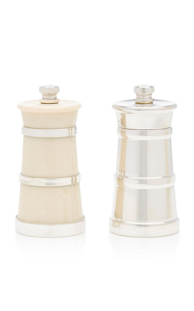 MoDA Moda Domus - Silver Pepper and Ivory Salt Shaker Set - Multi - Moda Operandi