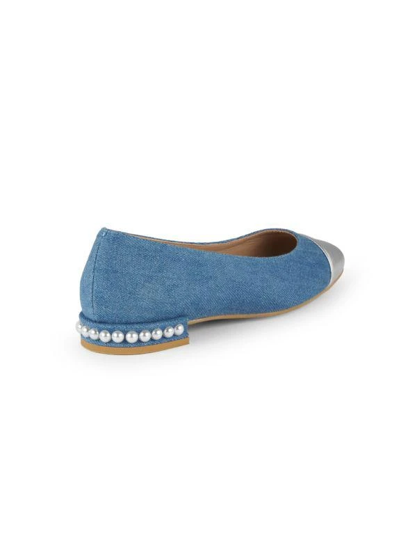 Stuart Weitzman Embellished Denim Flats 3
