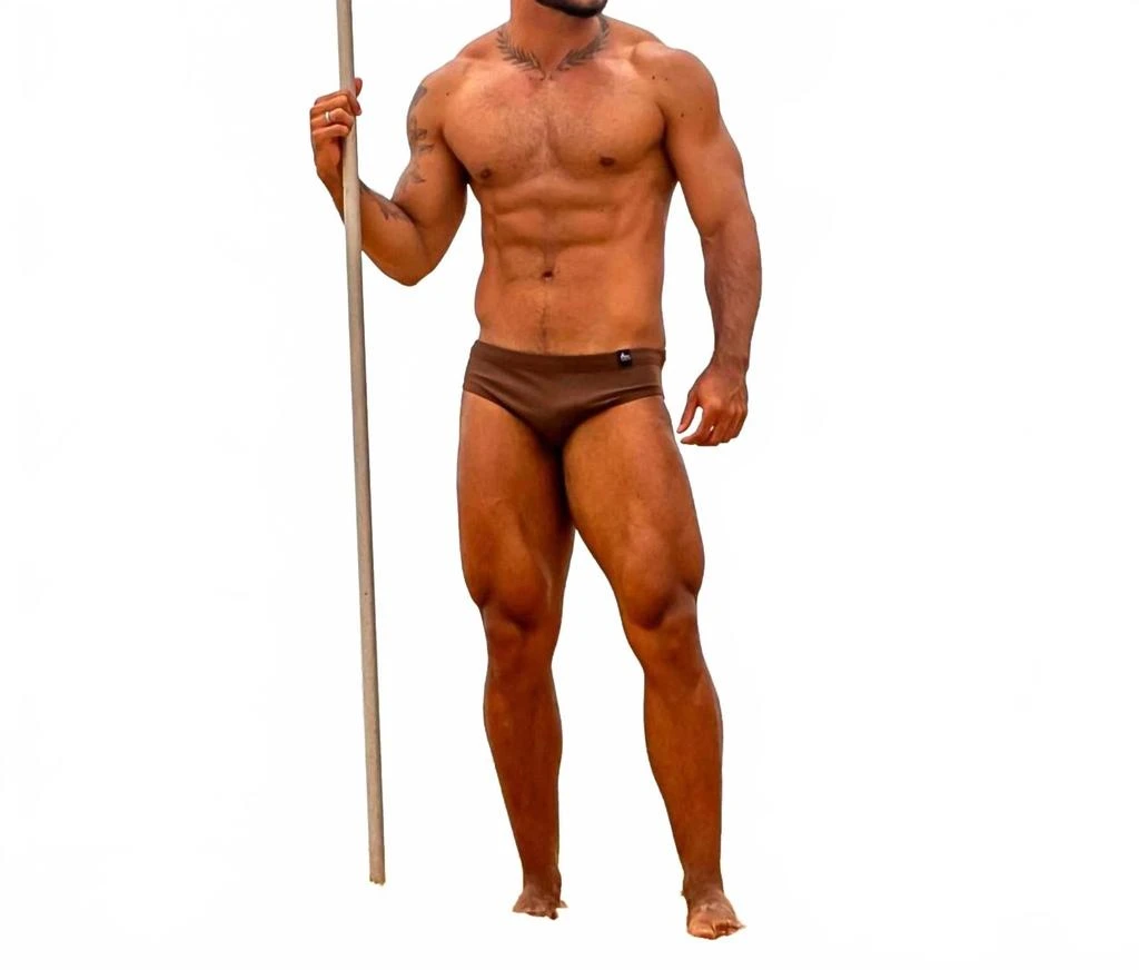 Abreu Clothing Men's Slim Swim Brief In Espresso 4
