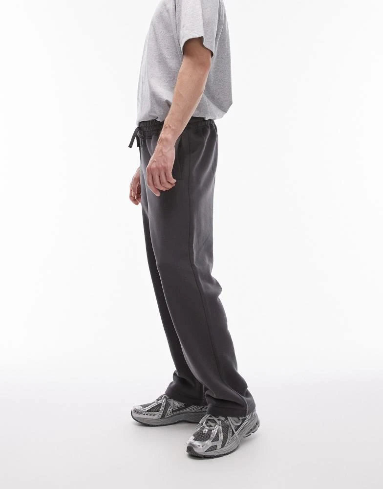 Topman Topman straight leg jogger in charcoal 5