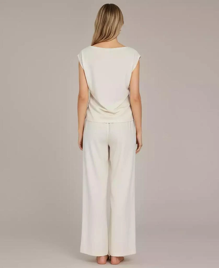 Modenaire Women
s Chloe Draped Short Sleeve Top and Wide-Leg Pants Lounge Set 2