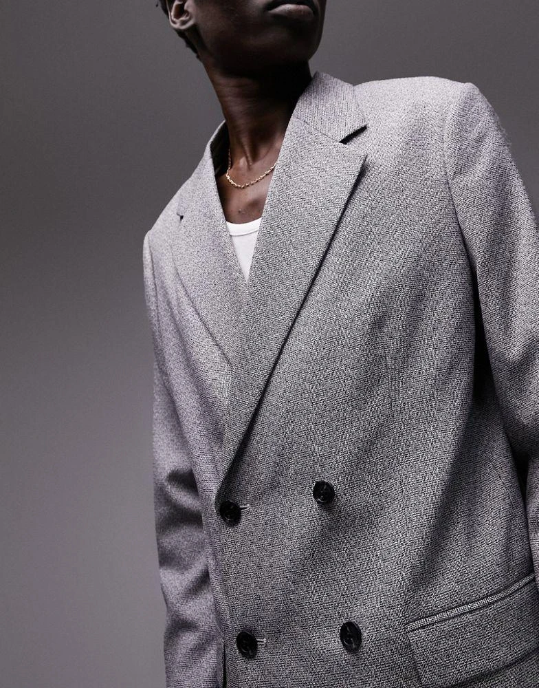 Topman Topman blazer modern fit in black and white 2