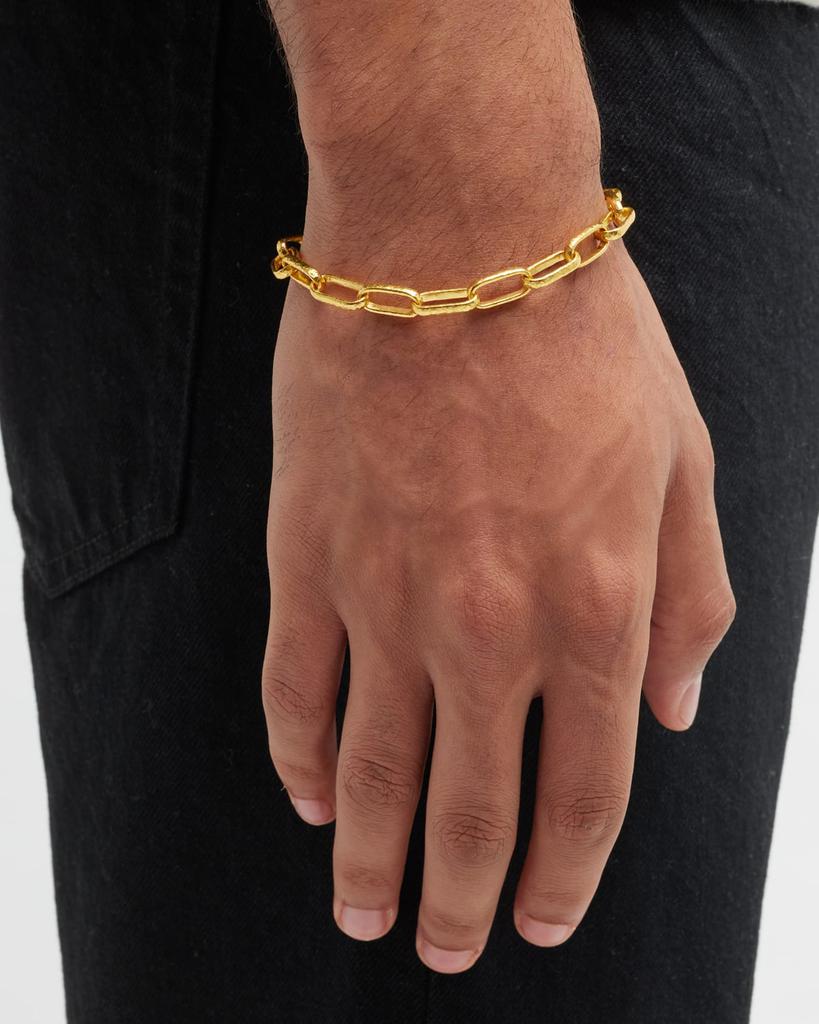 Gurhan Men's Hammered 24K Gold Cable Chain Bracelet