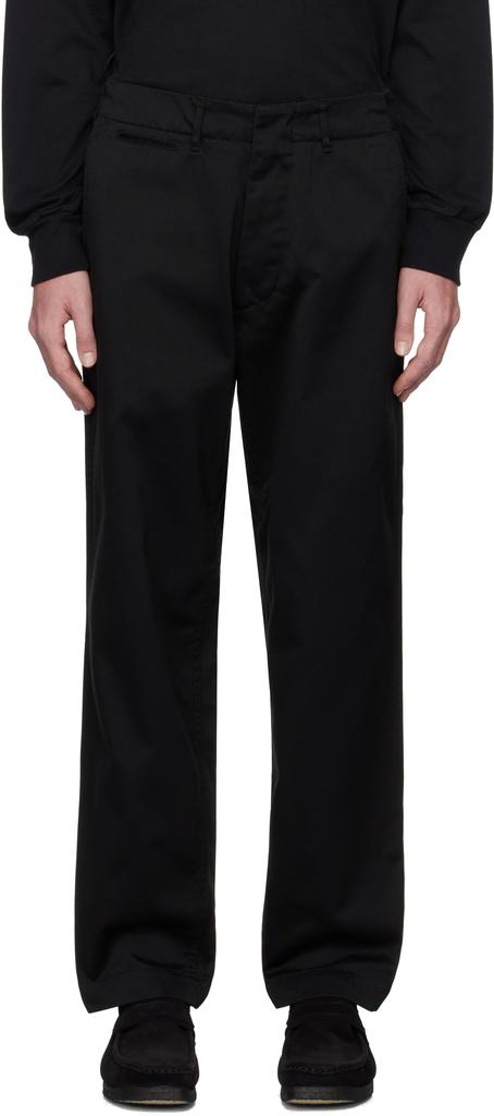 Shop Black Wide Chino Trousers on Sale at BeyondStyle – Get 38