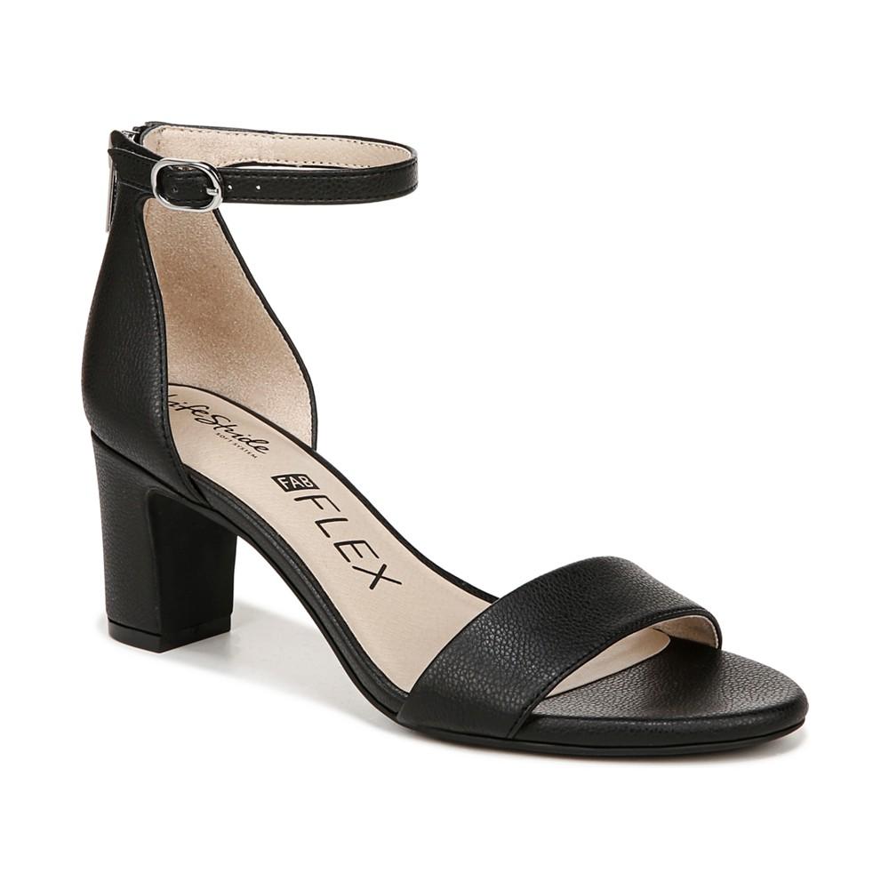 LifeStride Women's Florence Two Piece Block Heel Ankle Strap Sandals