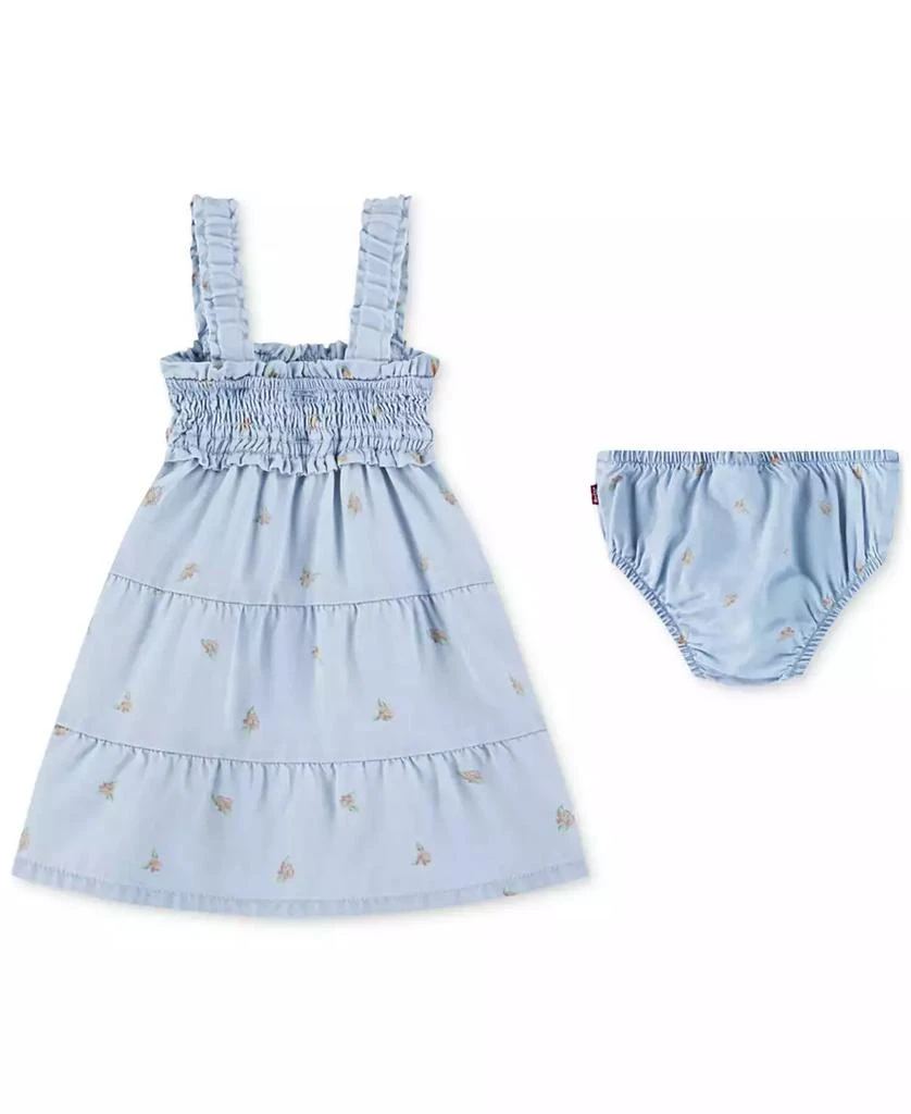 Levi's Baby Girls Babydoll Smocked Floral-Print Dress 2
