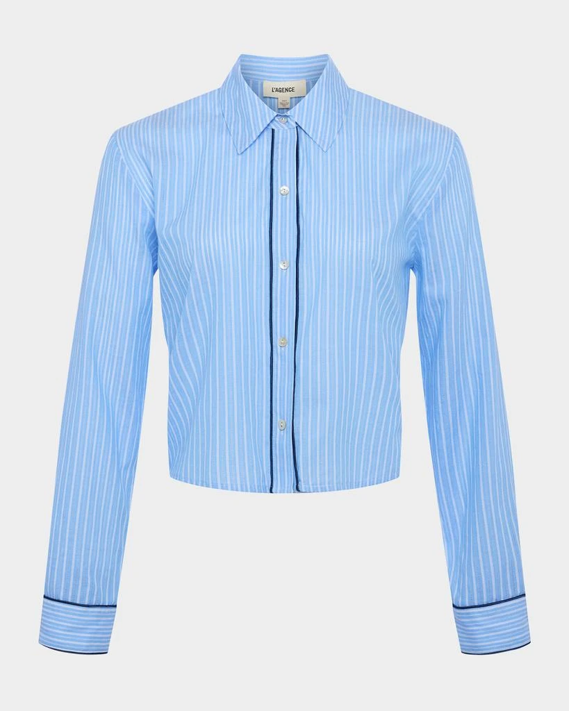 L'Agence Cosette Stripe Cropped Shirt 1