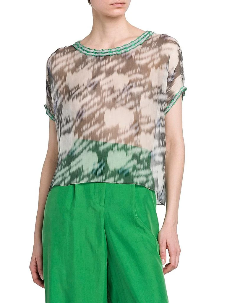 Giorgio Armani Printed Sheer Chiffon Top 3