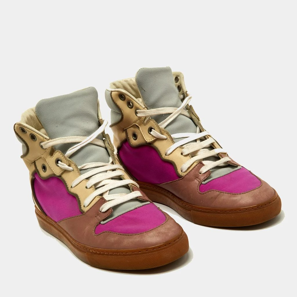 Balenciaga Balenciaga Multicolor Leather And Fabric High Top Sneakers Size 37 4