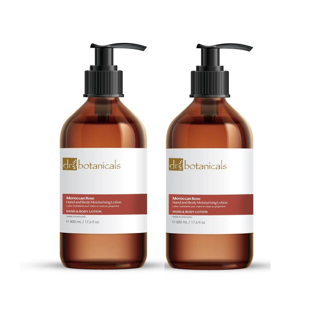 Dr. Botanicals Moroccan Rose Hand & Body Moisturizing Lotion 500ml Twin Value Savings Pack