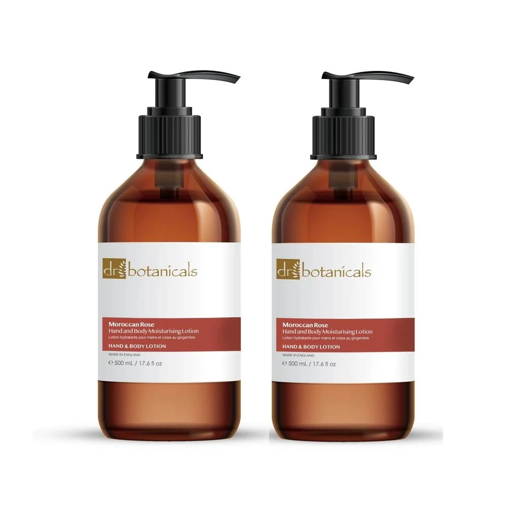 Dr Botanicals Moroccan Rose Hand & Body Moisturizing Lotion 500ml Twin Value Savings Pack 1