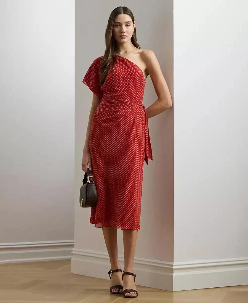 sachin and babi light blue dress Lauren Ralph Lauren Embellished One-Shoulder Jersey Column Gown main image 1