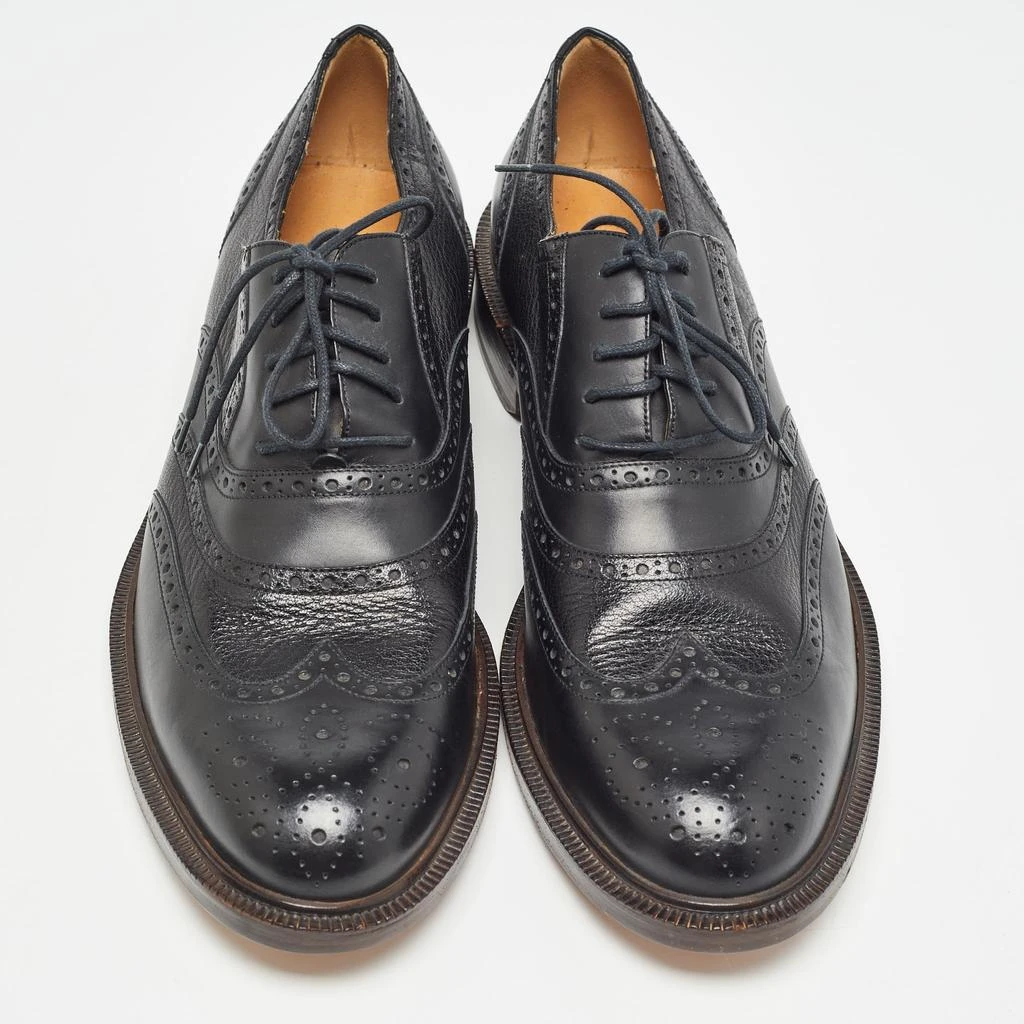 Gucci Gucci Black Leather Brogue Oxfords Size 45.5 3