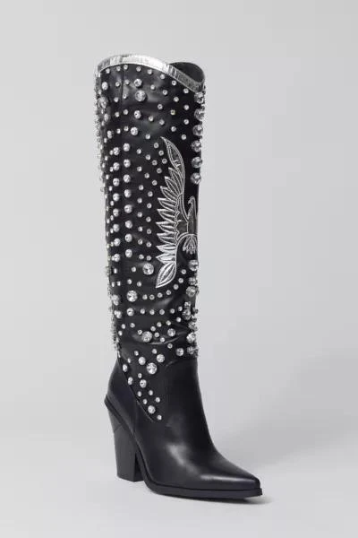 Azalea Wang Azalea Wang Metallic Upbeat Rhinestone Cowboy Boot 4